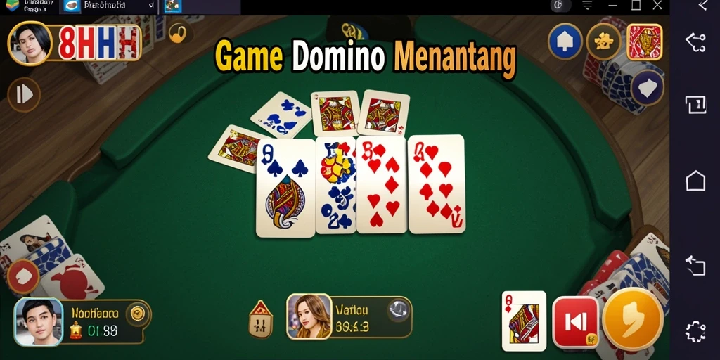 Tampilan gameplay seru dalam permainan Domino 8HHH.