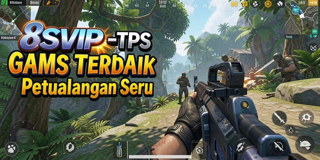 Gameplay seru 8SVIP dengan aksi TPS menegangkan.