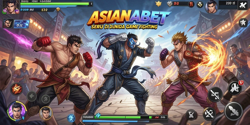 Screenshot gameplay ASIANABET menampilkan pertarungan seru antar karakter.