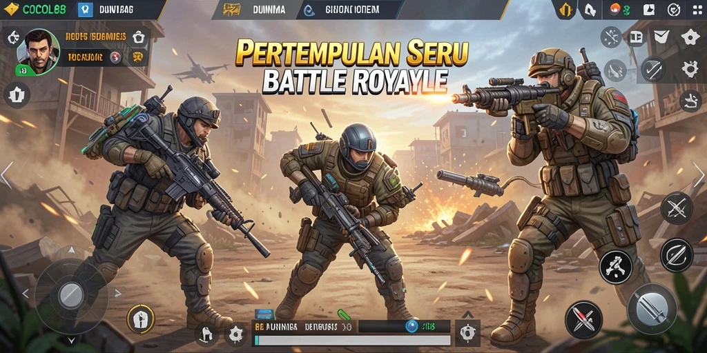 Gameplay COCOL88 yang menegangkan di arena Battle Royale.