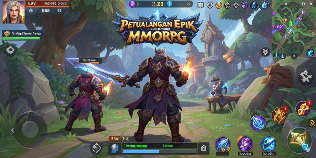 Tangkapan layar gameplay E88 yang menampilkan pertempuran epik dan dunia yang menakjubkan.