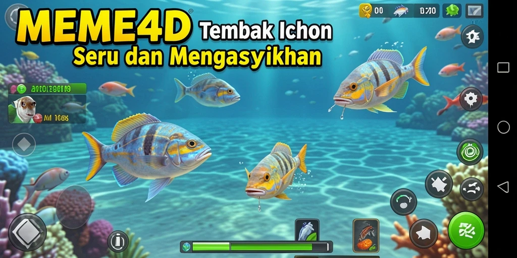 Tampilan permainan Tembak Ikan yang seru dan penuh warna.