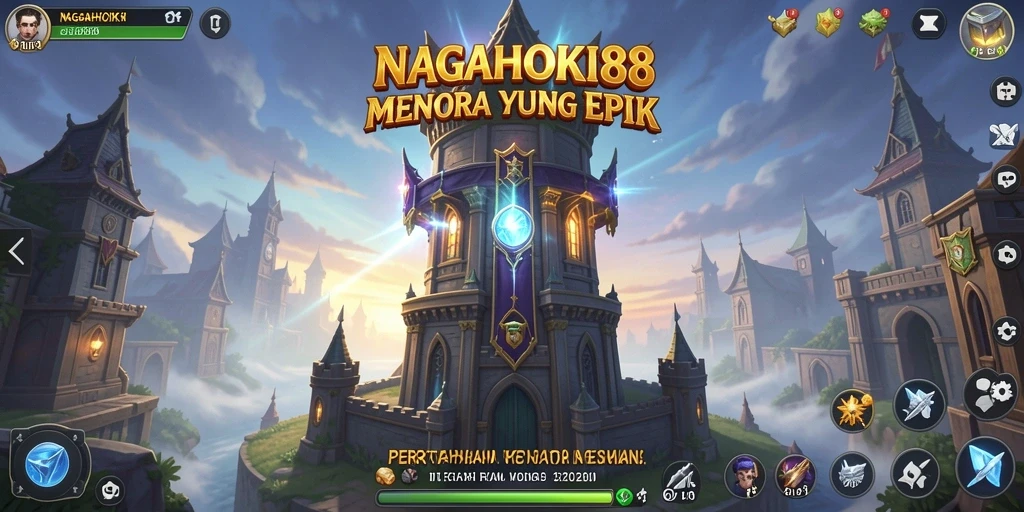 Tampilan gameplay NAGAHOKI88 yang menakjubkan dengan pertahanan menara yang strategis.