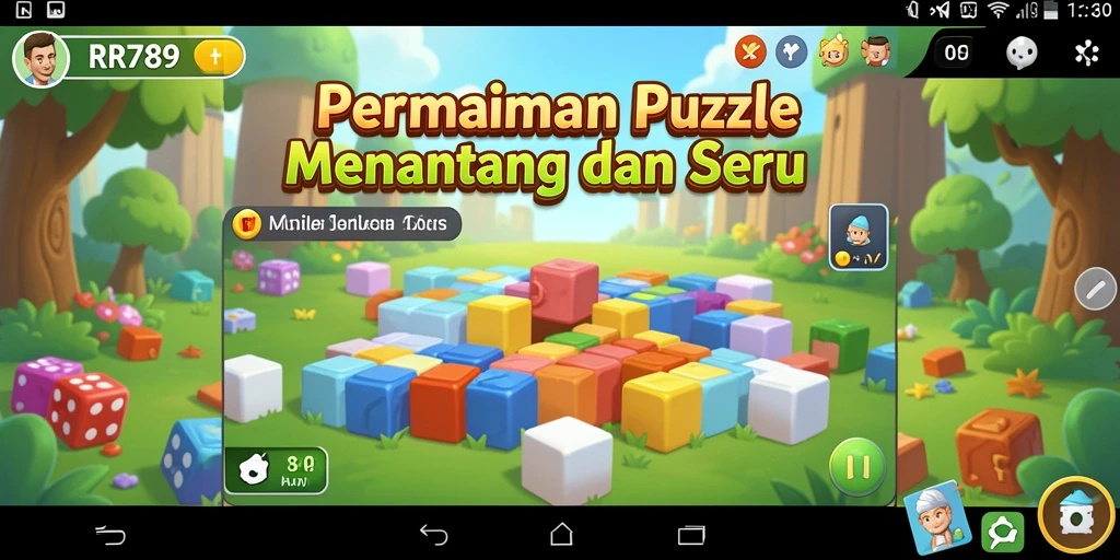 Screenshot utama RR789 menampilkan gameplay Puzzle yang menantang.