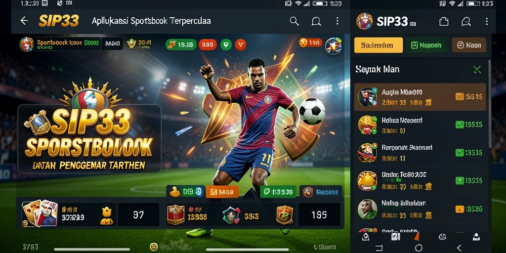 Tampilan menarik dan interaktif dari aplikasi Sportsbook SIP33.