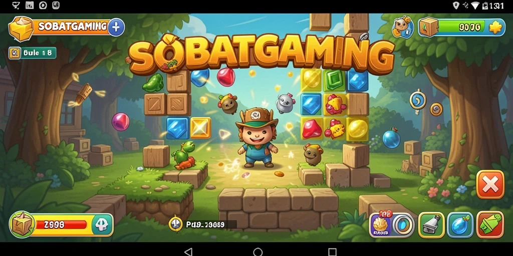 Gameplay SOBATGAMING dengan berbagai tantangan puzzle yang menarik.